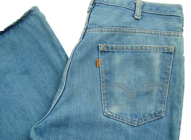 close up of side of Levis 563 Low Rise Flared Jeans