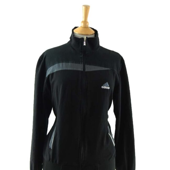 close up of Black Adidas Sportswear Zip Up Hoodie