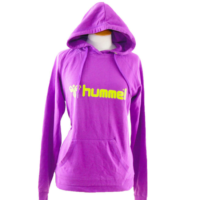 close up of Purple And Green Hummel Pullover Hoodie