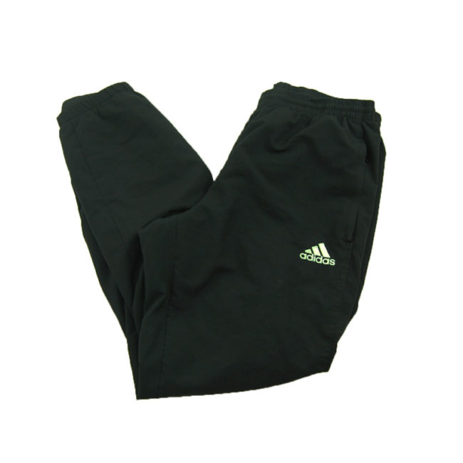 side of 90s Black Adidas Sports Trackie Bottoms