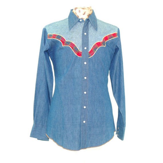 70s Dee Cee Two Tone Denim Western Shirt