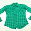 70s Green Plaid Western Shirt