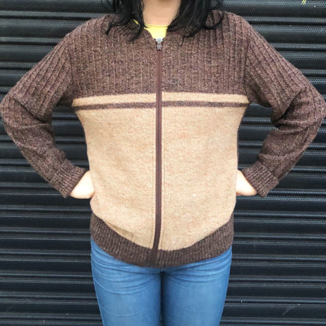 70s Rustic Brown And Caramel Cardigan