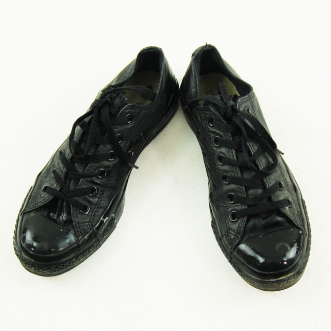 Black Real Leather Converse
