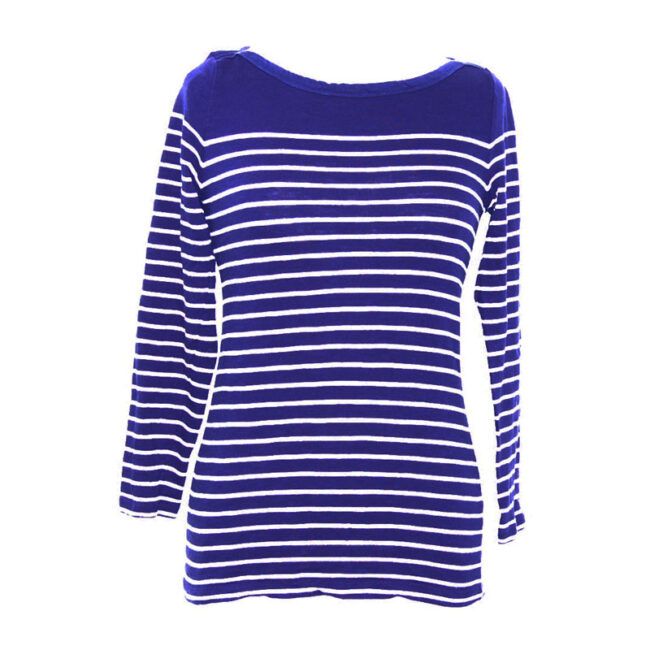 Blue And White Long Sleeve Tee Shirt