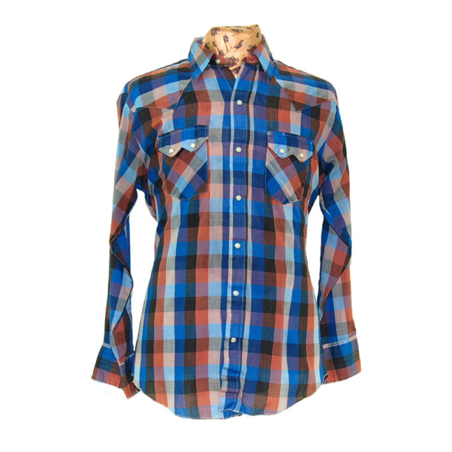 Dark Large Plaid Western Shirt