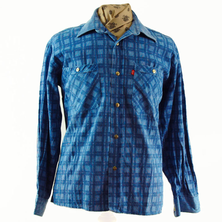 Levis Blue Cotton Checkered Shirt