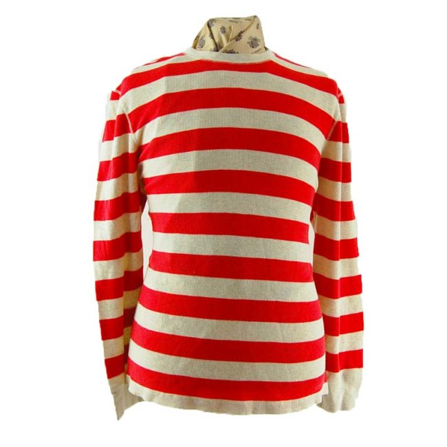 Mens Striped Long Sleeve Tee Shirt