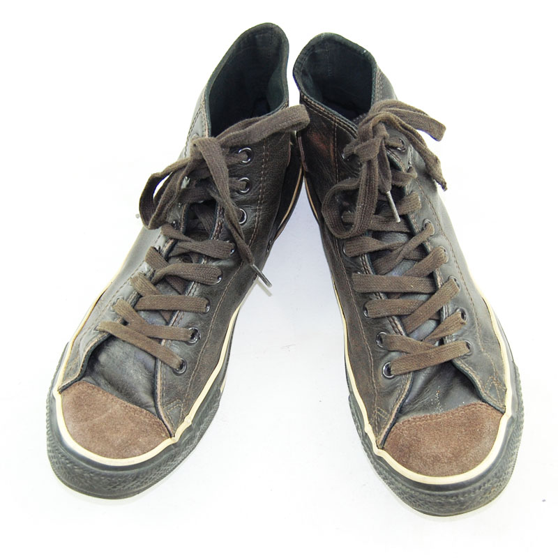 boleto que te diviertas Sucio Vintage Brown Leather Converse Sneakers -11.5 - Blue 17 Vintage Clothing