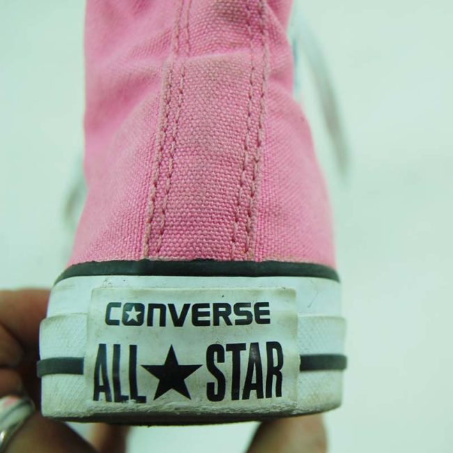 back of 90s Vibrant Pink Converse Sneakers