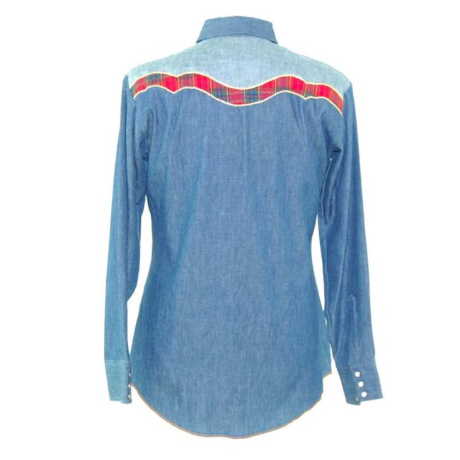 back of Dee Cee Two Tone Denim Western Shirt