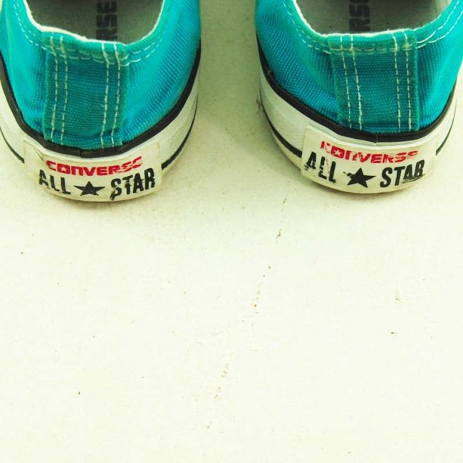 back of Vintage Turquoise Converse All Star Sneakers