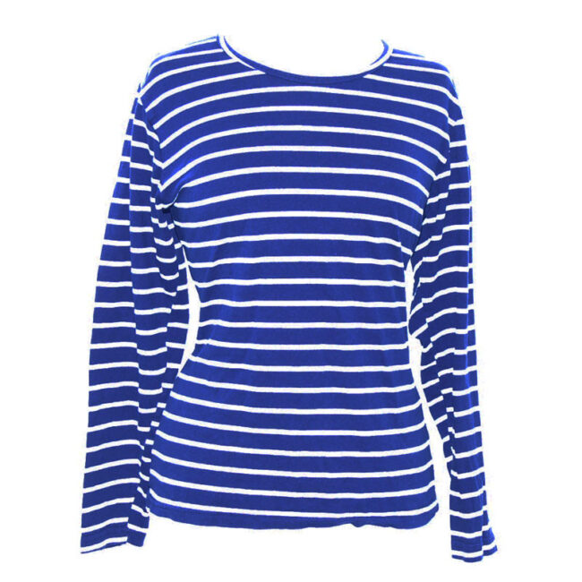 close up of Blue Sailor Long Sleeve Tee Shirt