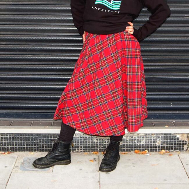 full length 70s Classic Tartan Skirt