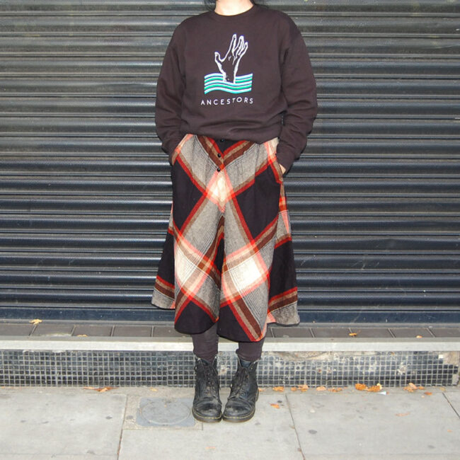 full length 70s Symmetrical Diamond Tartan Skirt