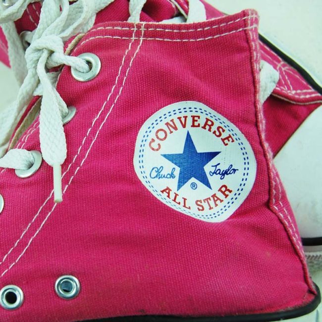 label of 90s Pink One Star Converse Sneakers