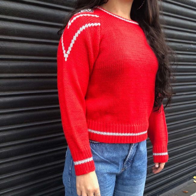 side of 80s Adell Barre Festive Jumper