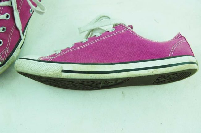 side of Vintage Purple Converse All Star Sneakers