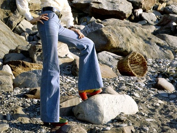 1970s blue denim Bell bottoms 1970s blue denim Bell bottoms