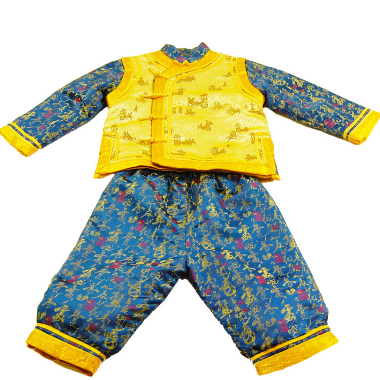 Child Blue And Gold Oriental Formal Wear