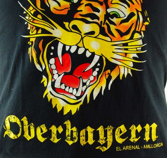 close up of Mallorca Tiger Tee Shirt