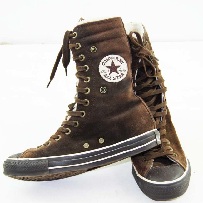 label of Vintage Brown Converse All Star High Tops