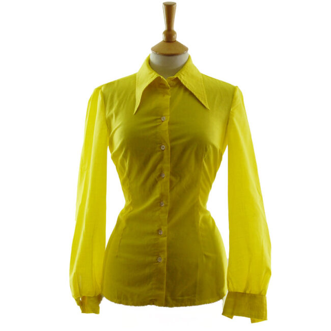 70s Louis London Vibrant Yellow blouse