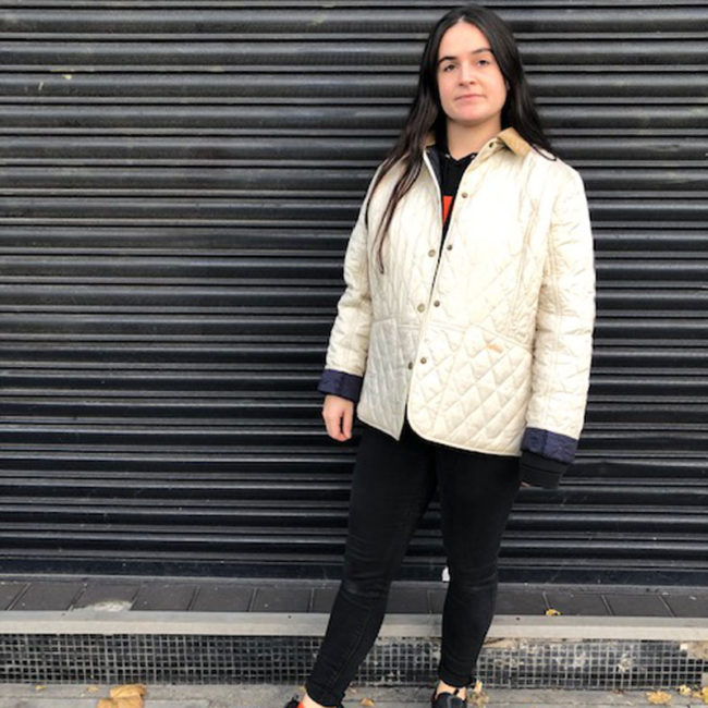 Barbour Cream Diamond Quilt Coat