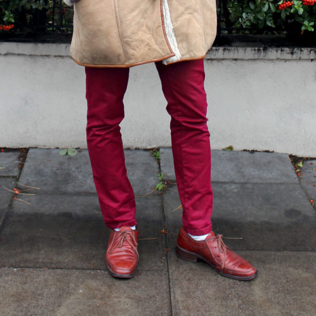 Carhartt Burgundy Straight Leg Trousers