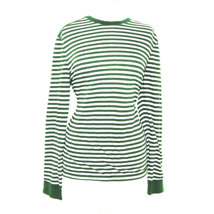 Green And Grey Long Sleeve Tee Shirt