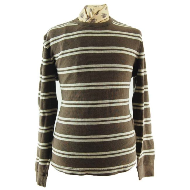 Mens Striped Long Sleeve Tee Shirt