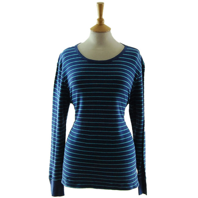 Two Tone Blue Long Sleeve Tee Shirt