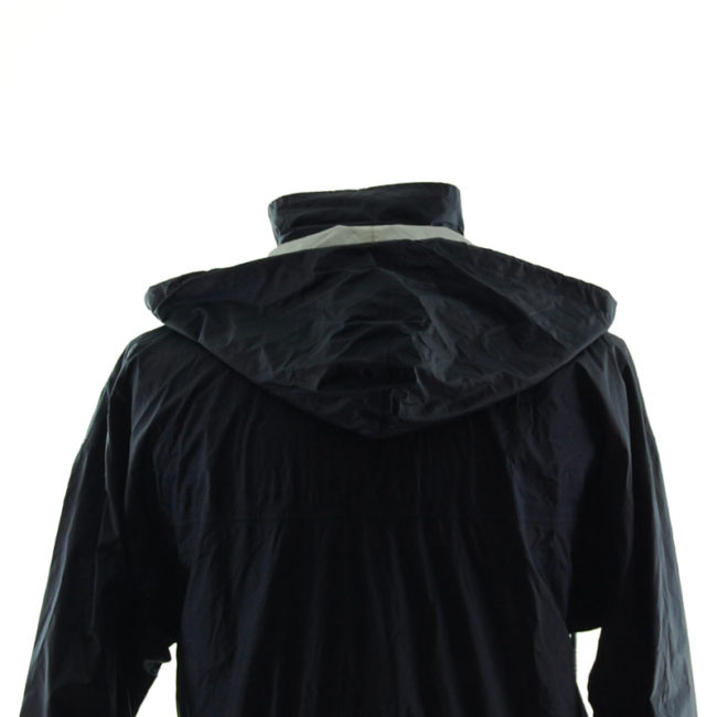 back hood of Adidas Black Windbreaker Jacket