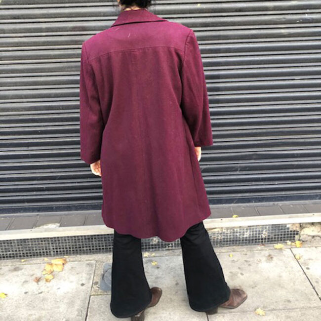 back of Deep Purple Womens Coat