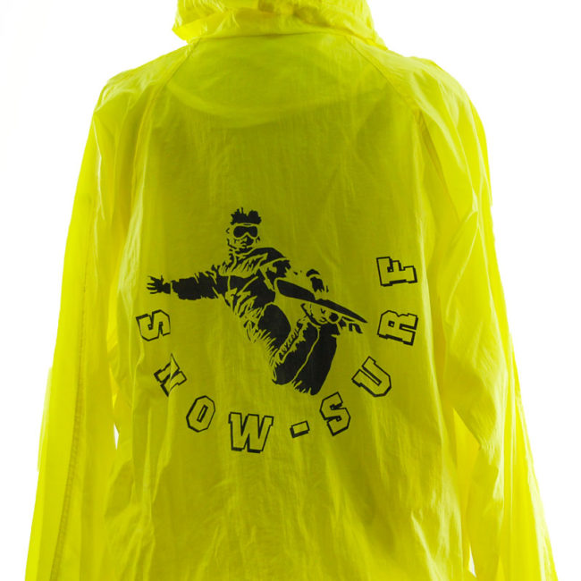 back of Florescent Yellow Windbreaker Jacket