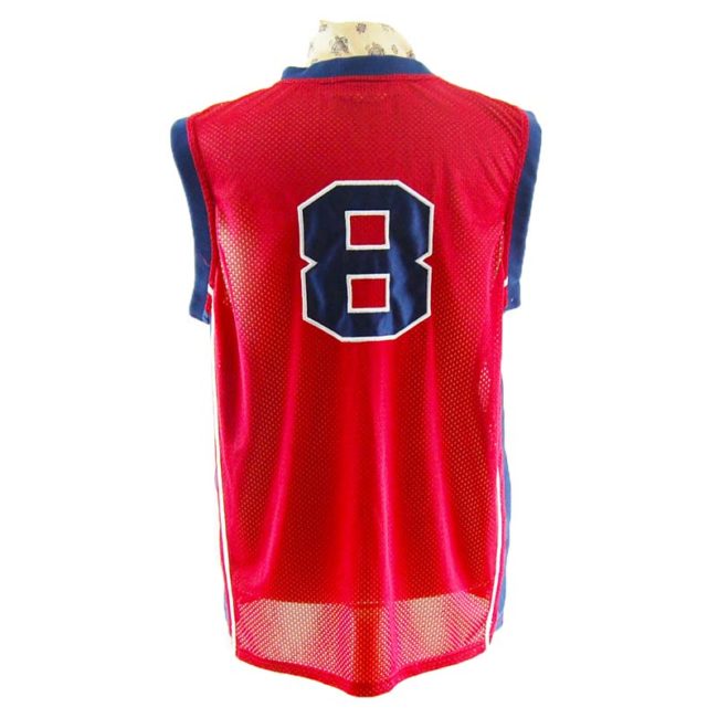 back of Mens Red Basketball Vest Top