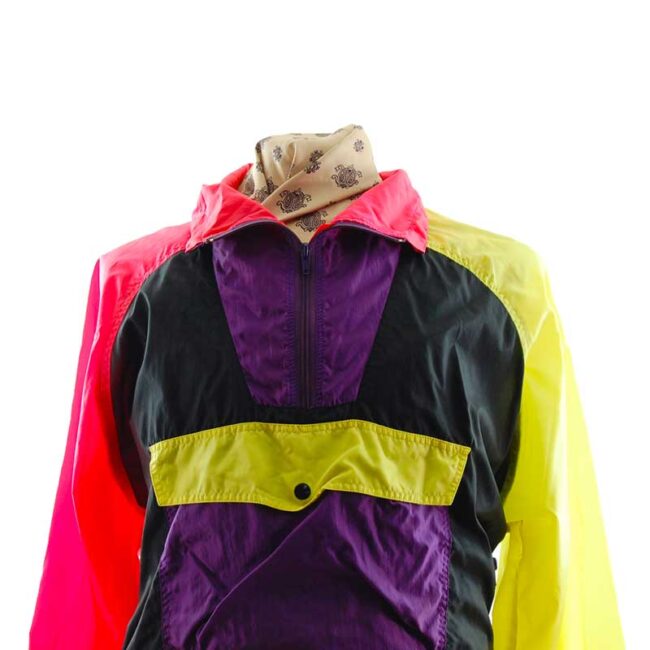 close up of Colorful Rave Windbreaker Jacket