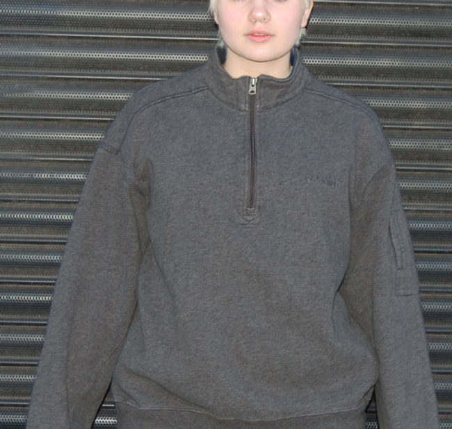 close up of Columbia Oversized Grey Sweater