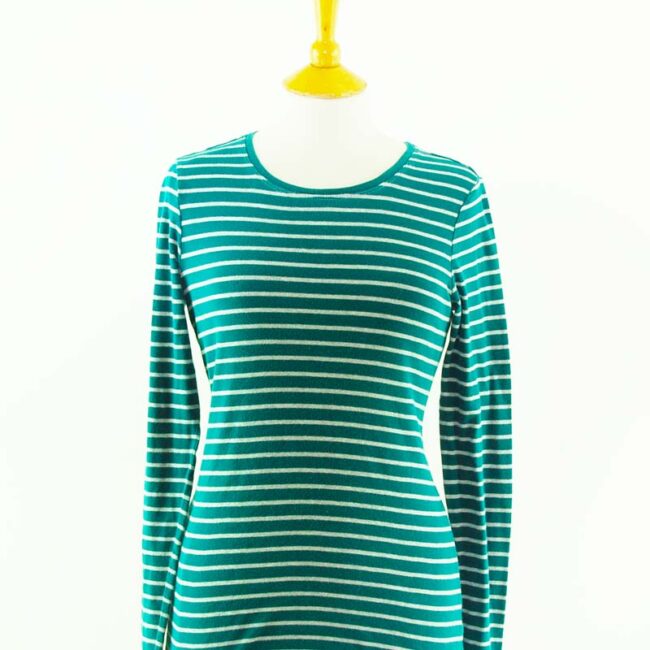 close up of Green Long Sleeve Sailor Tee Shirt