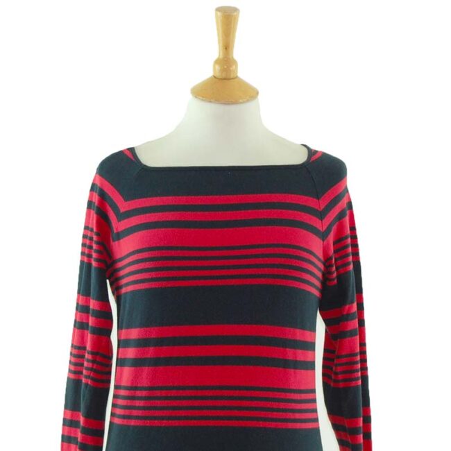 close up of Irregular Striped Long Sleeve Tee Shirt