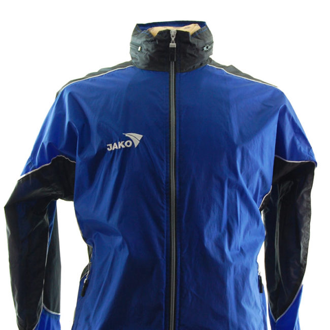 close up of Jako Blue Windbreaker Jacket