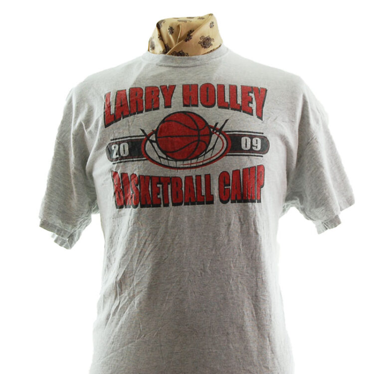 Larry Holley Basketball Camp T Shirt UK L Blue 17 Vintage Clothing