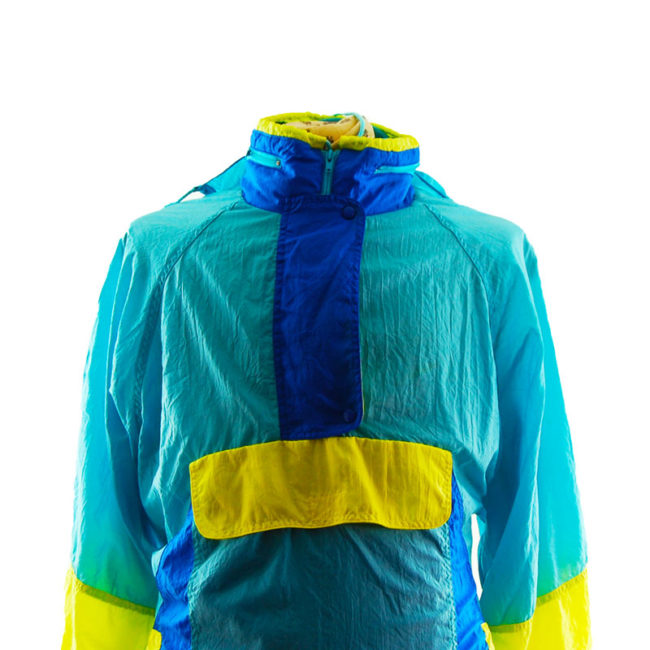 close up of Vintage Colour Block Windbreaker Jacket