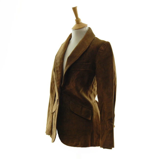 side of Brown Suede Leather Jacket