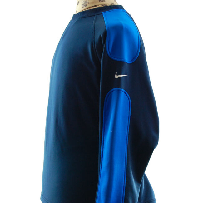 side of Nike Oversized Navy Blue Sweater