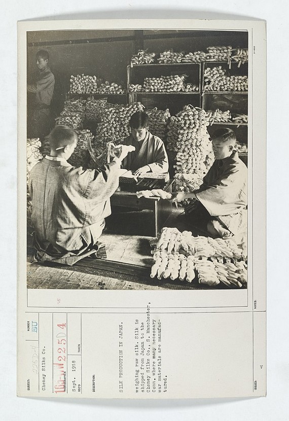 Silk Production in Japan - Weighing Raw Silk Silk Production in Japan - Weighing Raw Silk