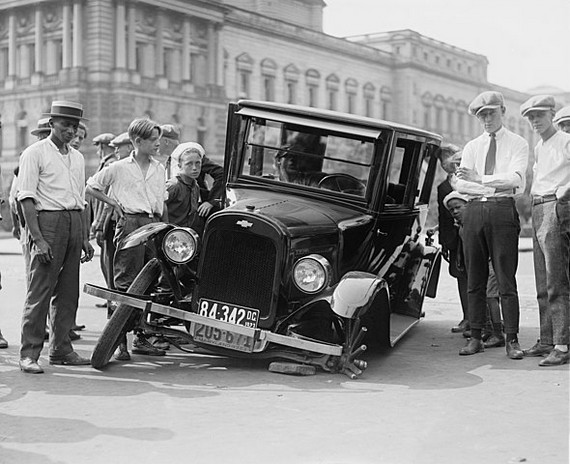 Auto wreck, Washington, D.C., USA, 1923 Auto wreck, Washington, D.C., USA, 1923