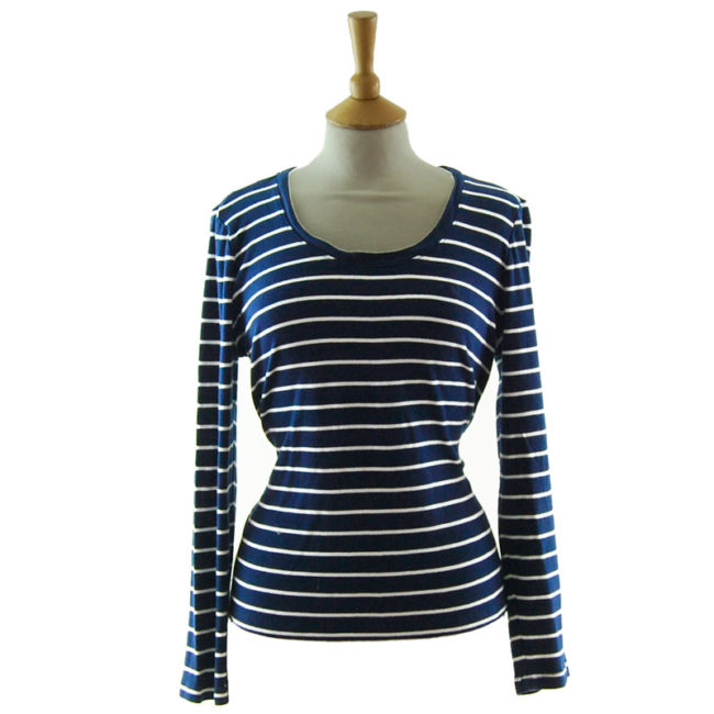 Ralph Lauren Navy Blue Striped Tee Shirt