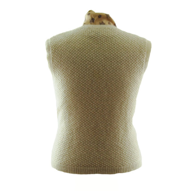 back of 70s Cream Pure Wool Vest
