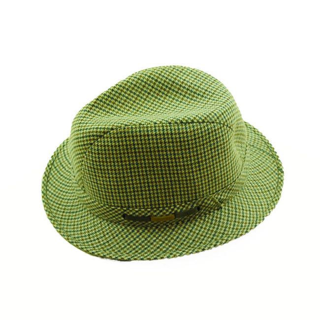 side of 80s Mens Tweed Homburg Style Hat
